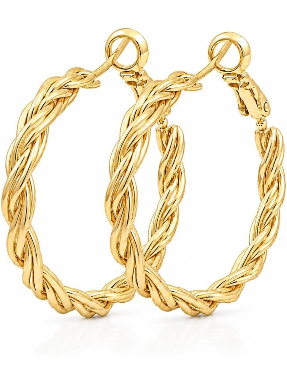 Stylish 14K Gold Hoop Earrings for Women - Elegant Fashion Jewelry Accessory